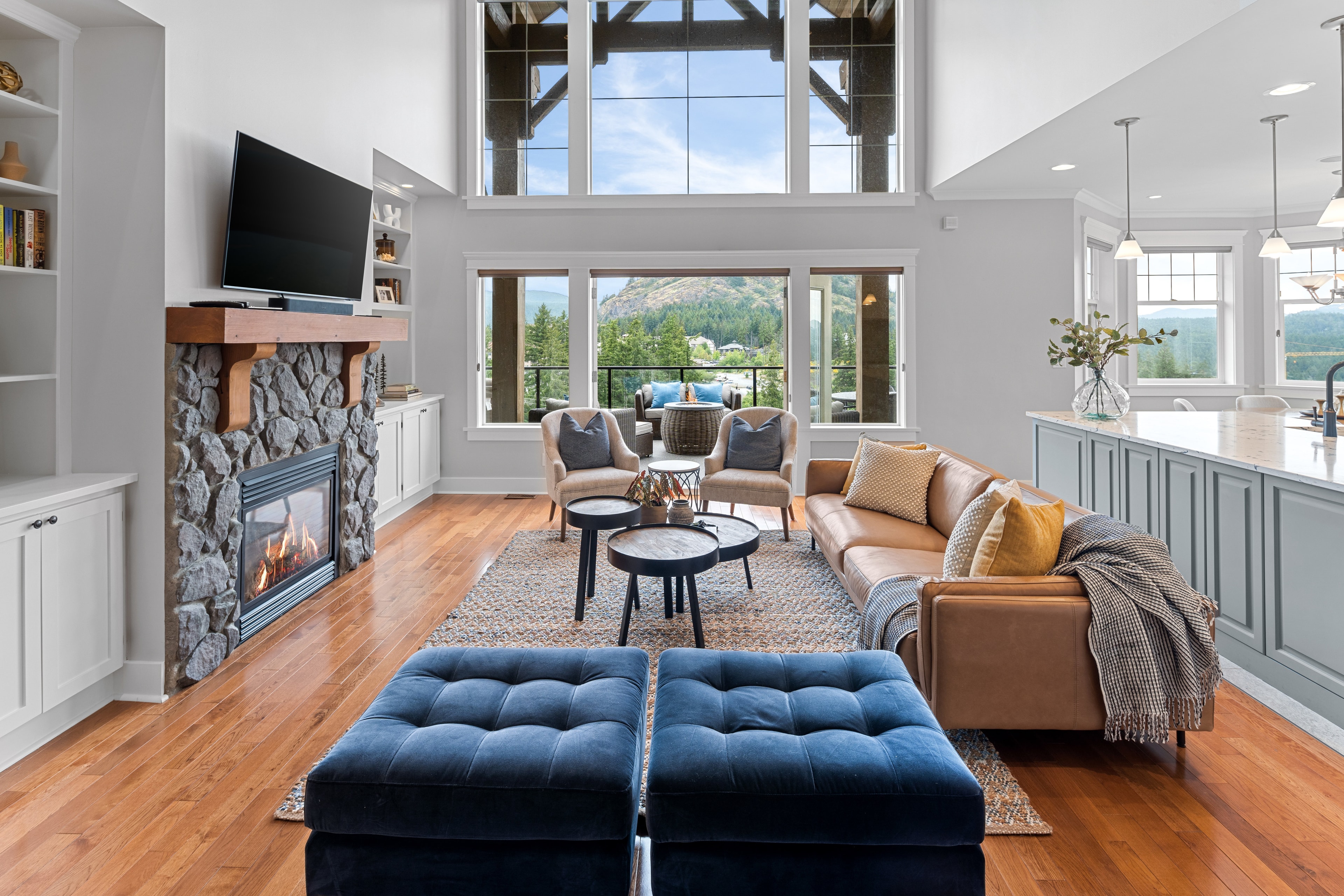 Luxury Victoria rental living room with city views